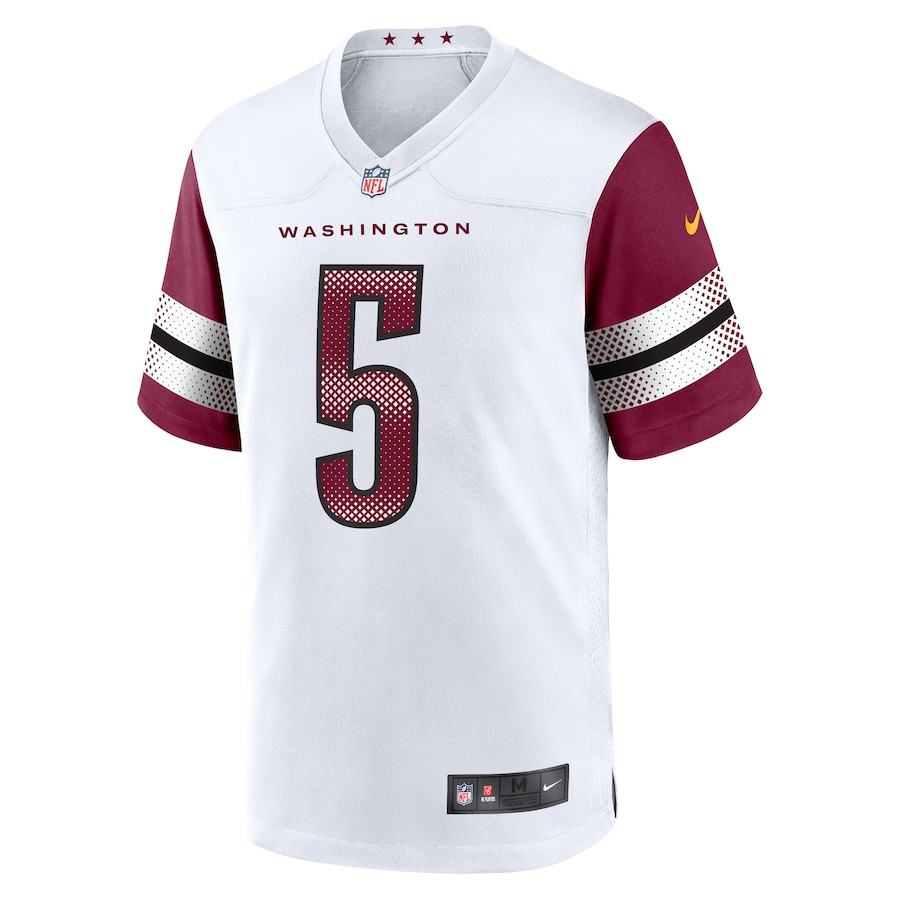 Alternative view of Jayden Daniels #5 Washington Commanders Game Jersey - Men's | White
