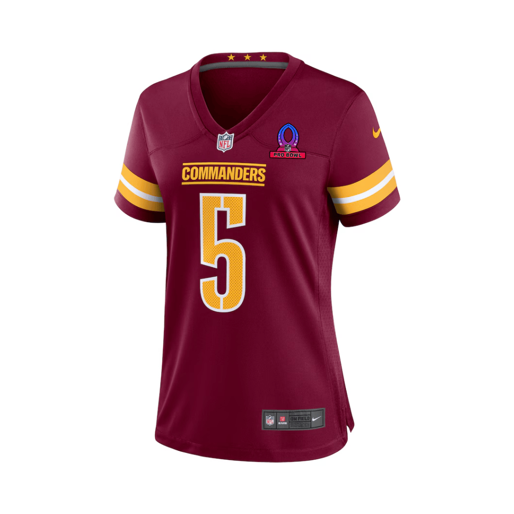 Alternative view of Jayden Daniels #5 Washington Commanders Game Jersey - Women's | Burgundy