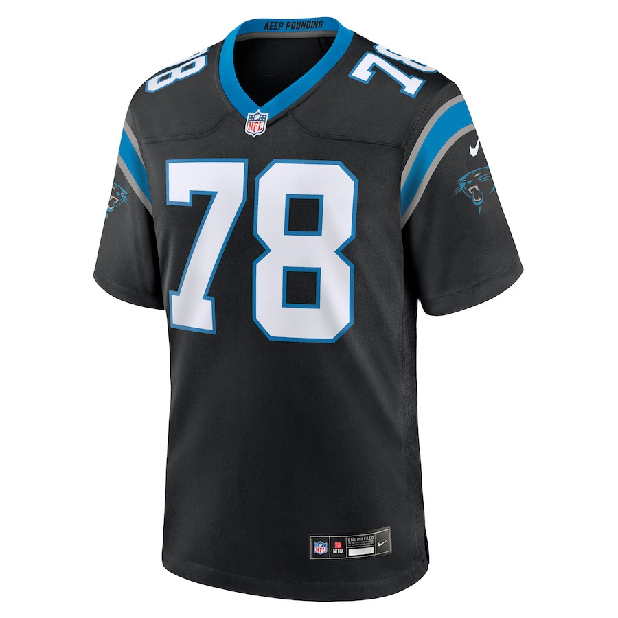 Alternative view of Jayden Peevy #78 Carolina Panthers Game Jersey - Men's | Black