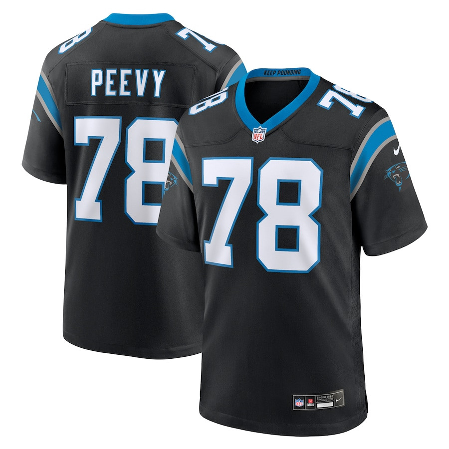 Jayden Peevy #78 Carolina Panthers Game Jersey - Men's | Black