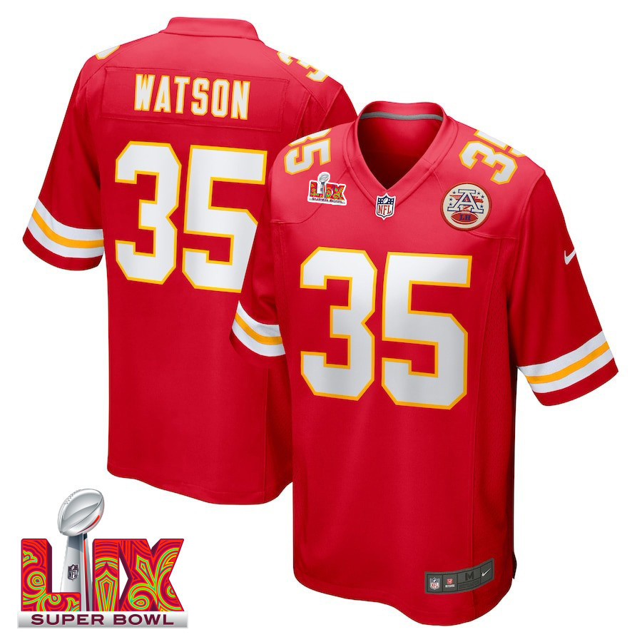 Jaylen Watson #35 Kansas City Chiefs Super Bowl LIX Game Jersey - Men's | Red