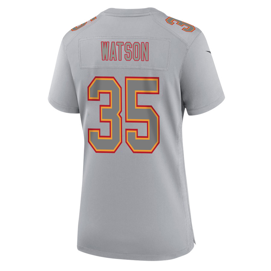 Jaylen Watson #35 Kansas City Chiefs Super Bowl LVIII Champions 4X Game Jersey - Women's | Gray - Image 3
