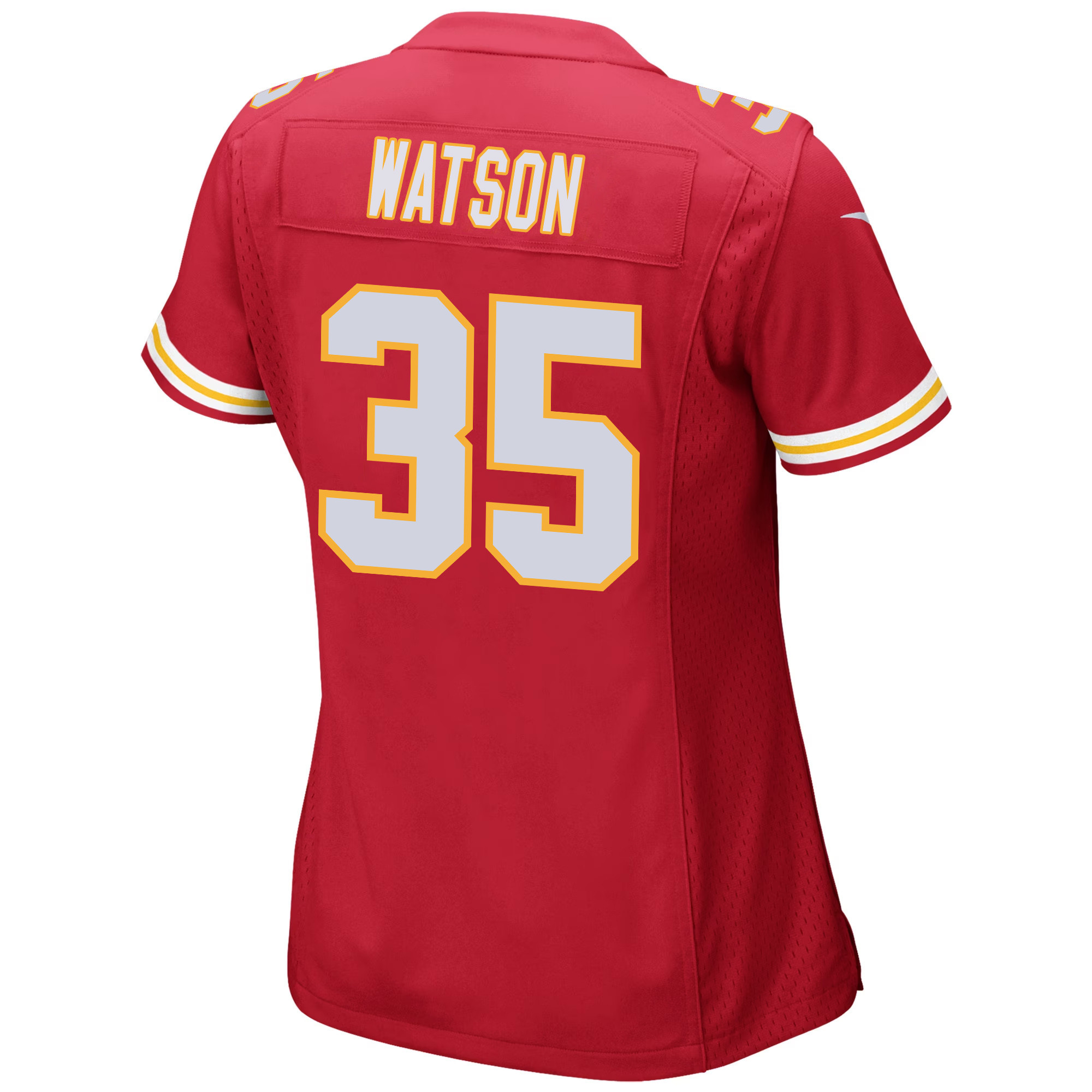 Jaylen Watson #35 Kansas City Chiefs Super Bowl LVIII Champions 4X Game Jersey - Women's | Red - Image 3