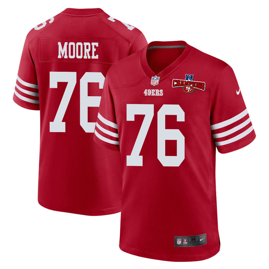 Jaylon Moore #76 San Francisco 49ers Game Jersey - Men's | Scarlet