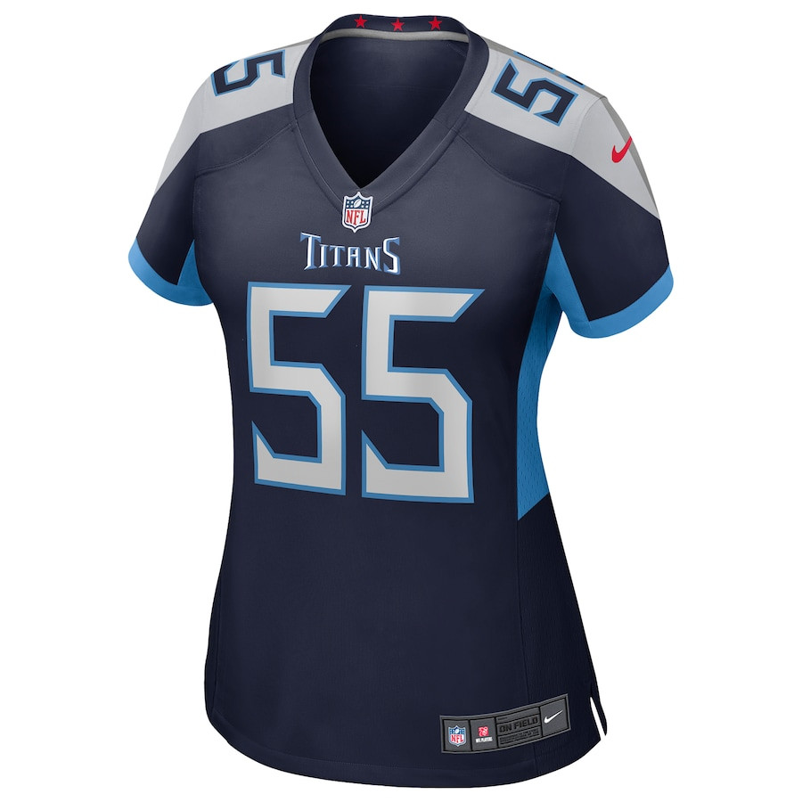 Alternative view of JC Latham #55 Tennessee Titans Game Jersey - Women's | Navy