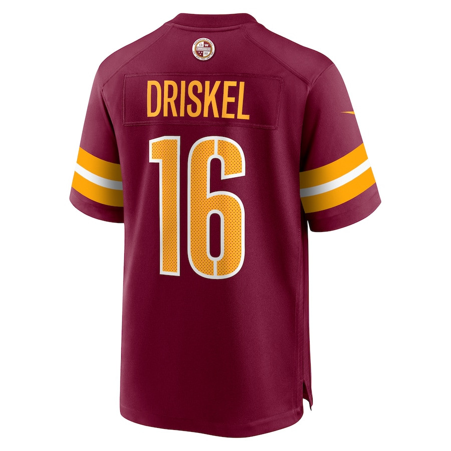Jeff Driskel #16 Washington Commanders Game Jersey - Men's | Burgundy - Image 3
