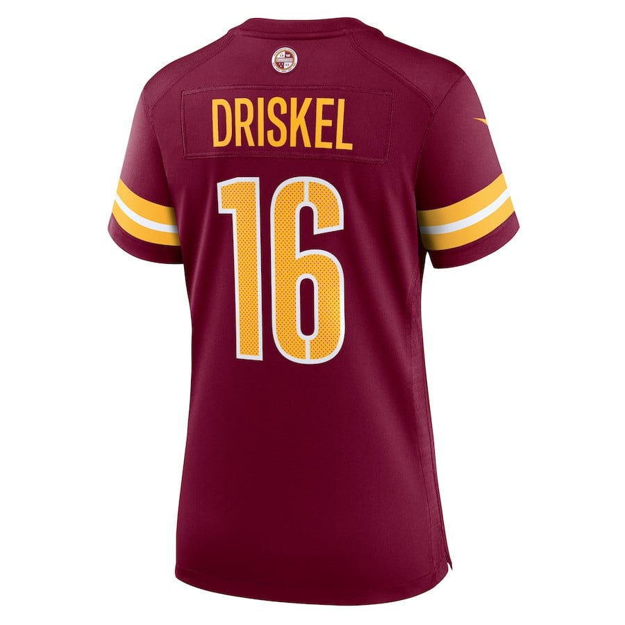Jeff Driskel #16 Washington Commanders Super Bowl LIX Game Jersey - Women's | Burgundy - Image 3