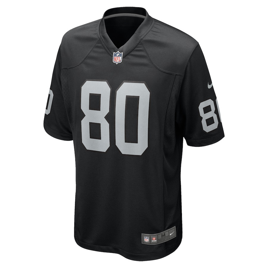 Alternative view of Jeff Foreman #80 Las Vegas Raiders Game Jersey - Men's | Black