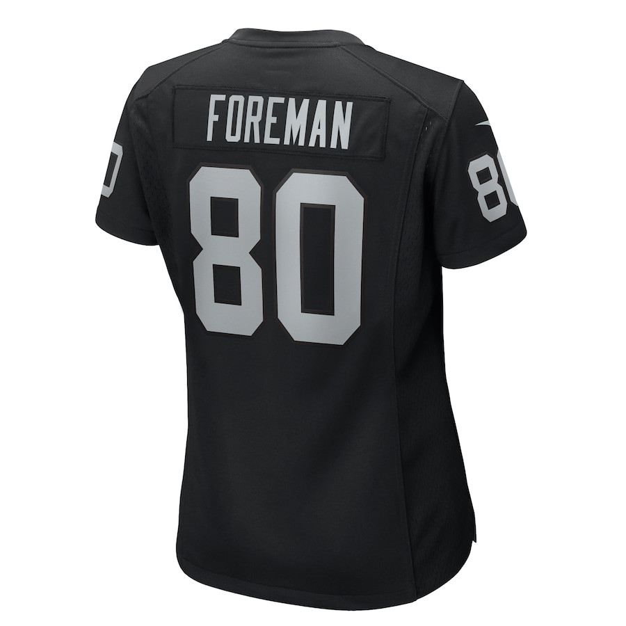 Jeff Foreman #80 Las Vegas Raiders Game Jersey - Women's | Black - Image 3