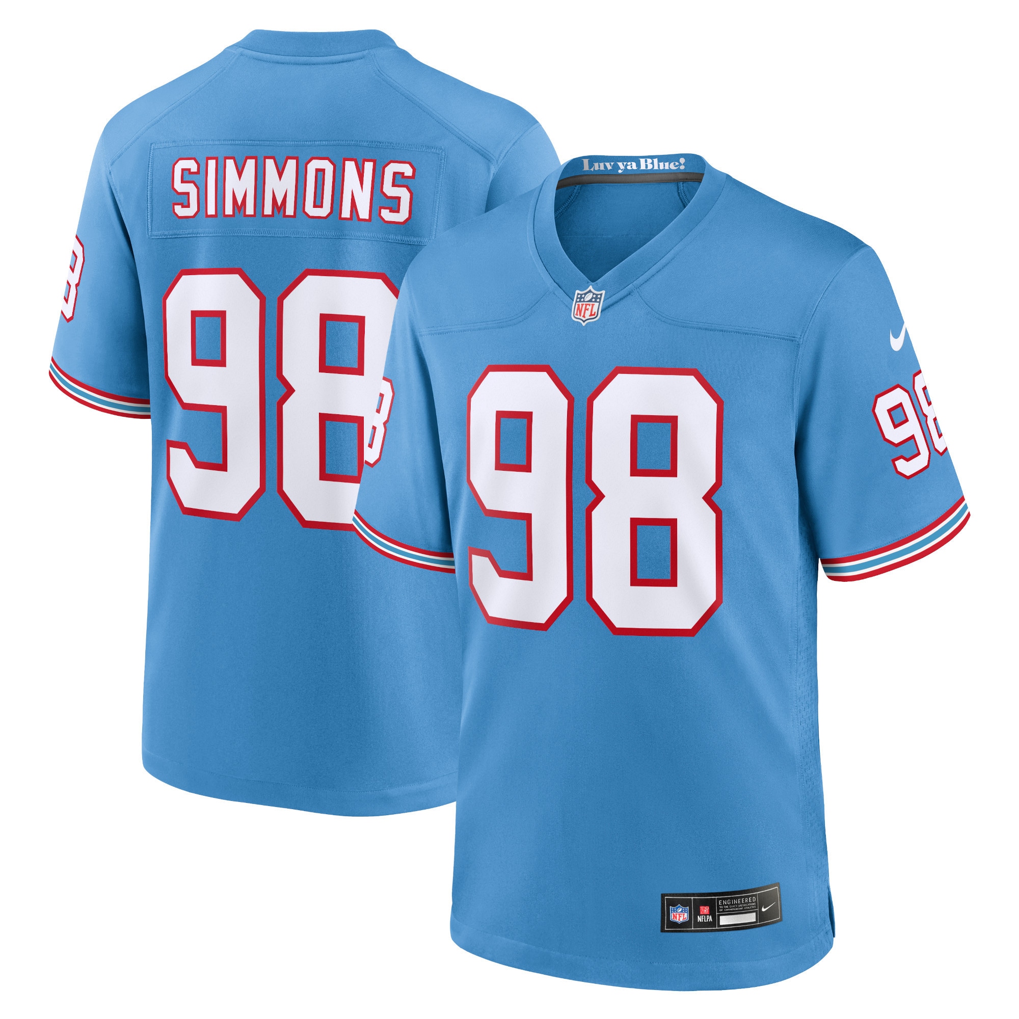 Jeffery Simmons Light Tennessee Titans Alternate Game Jersey - Men's