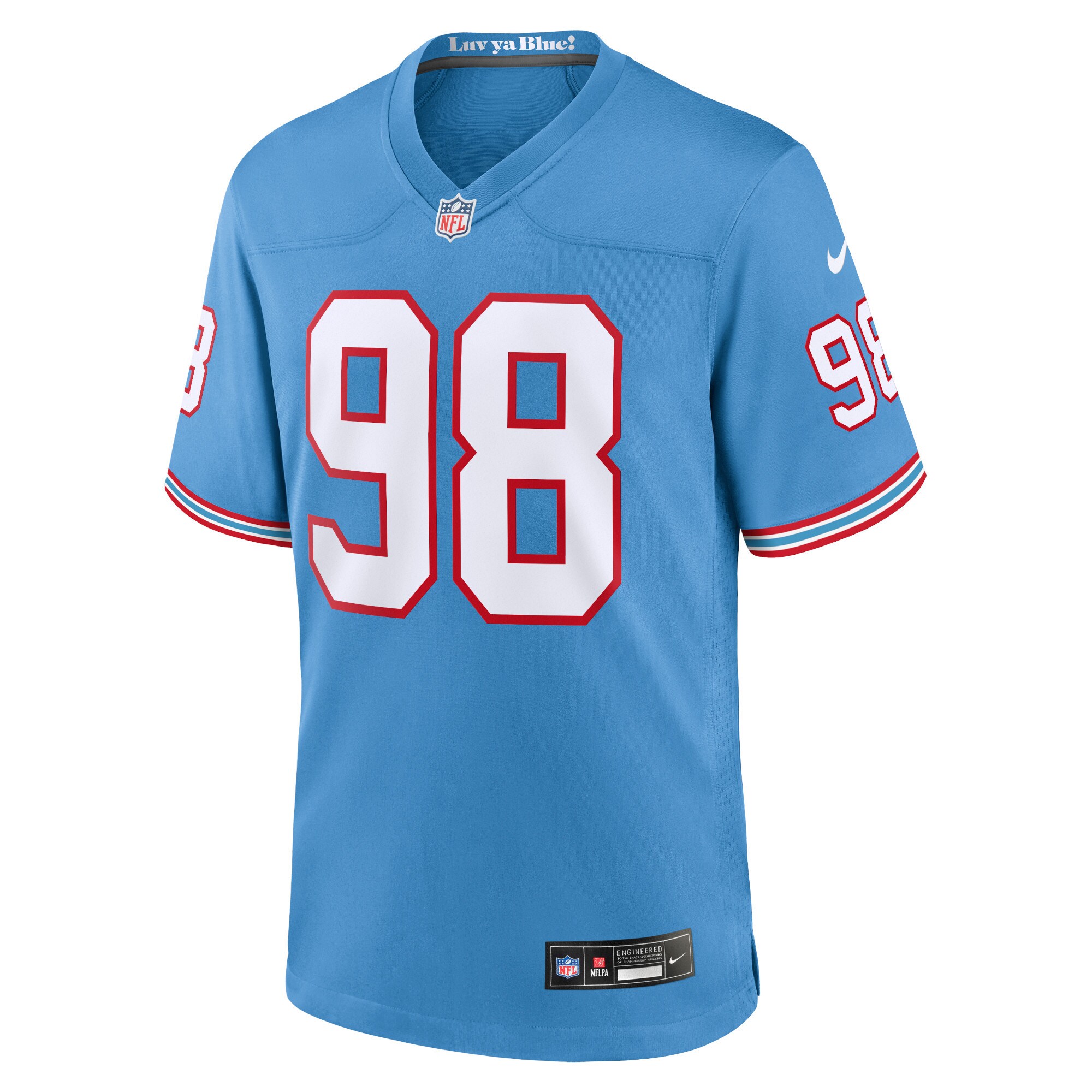 Alternative view of Jeffery Simmons Light Tennessee Titans Alternate Game Jersey - Men's
