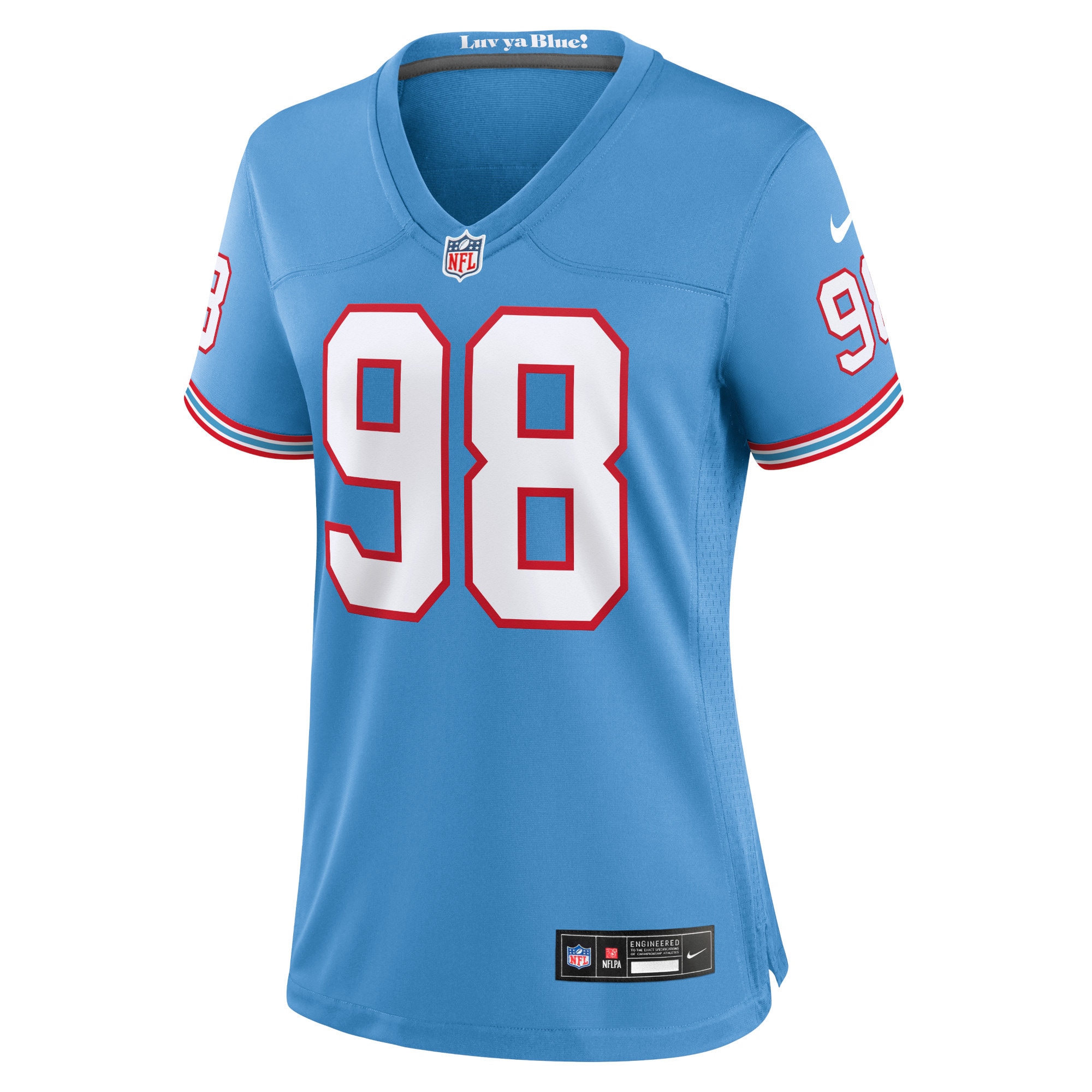 Alternative view of Jeffery Simmons Light Tennessee Titans Game Jersey - Women's