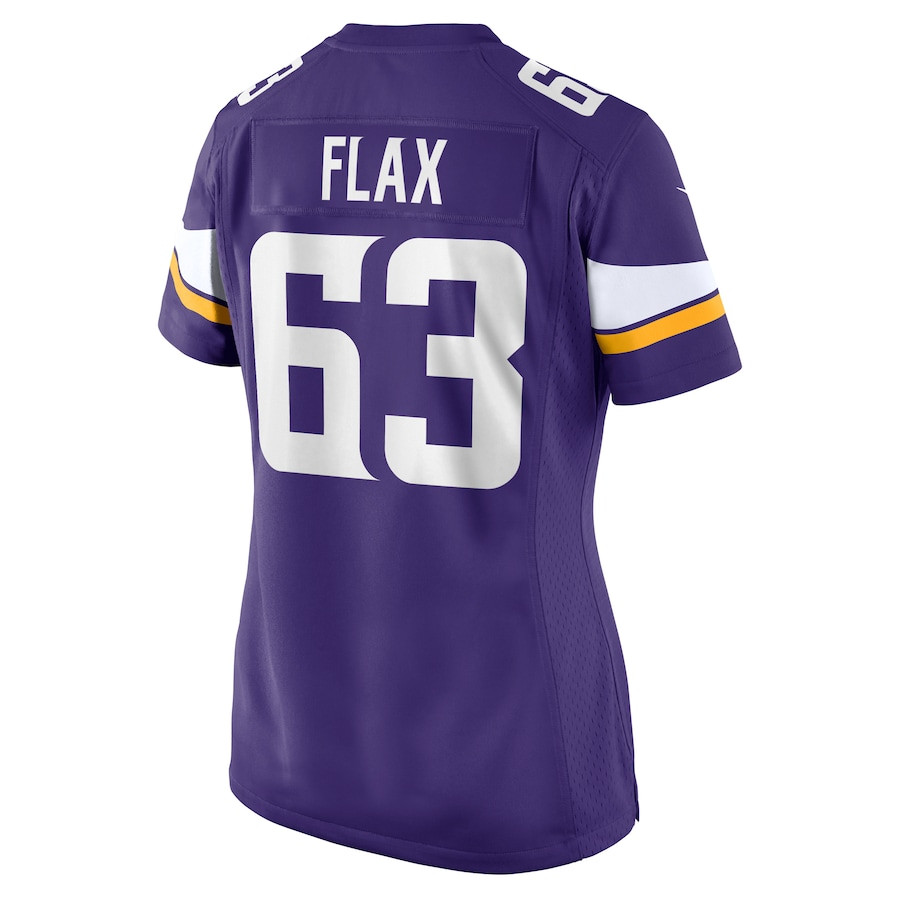 Jeremy Flax #63 Minnesota Vikings Game Jersey - Women's | Purple - Image 3