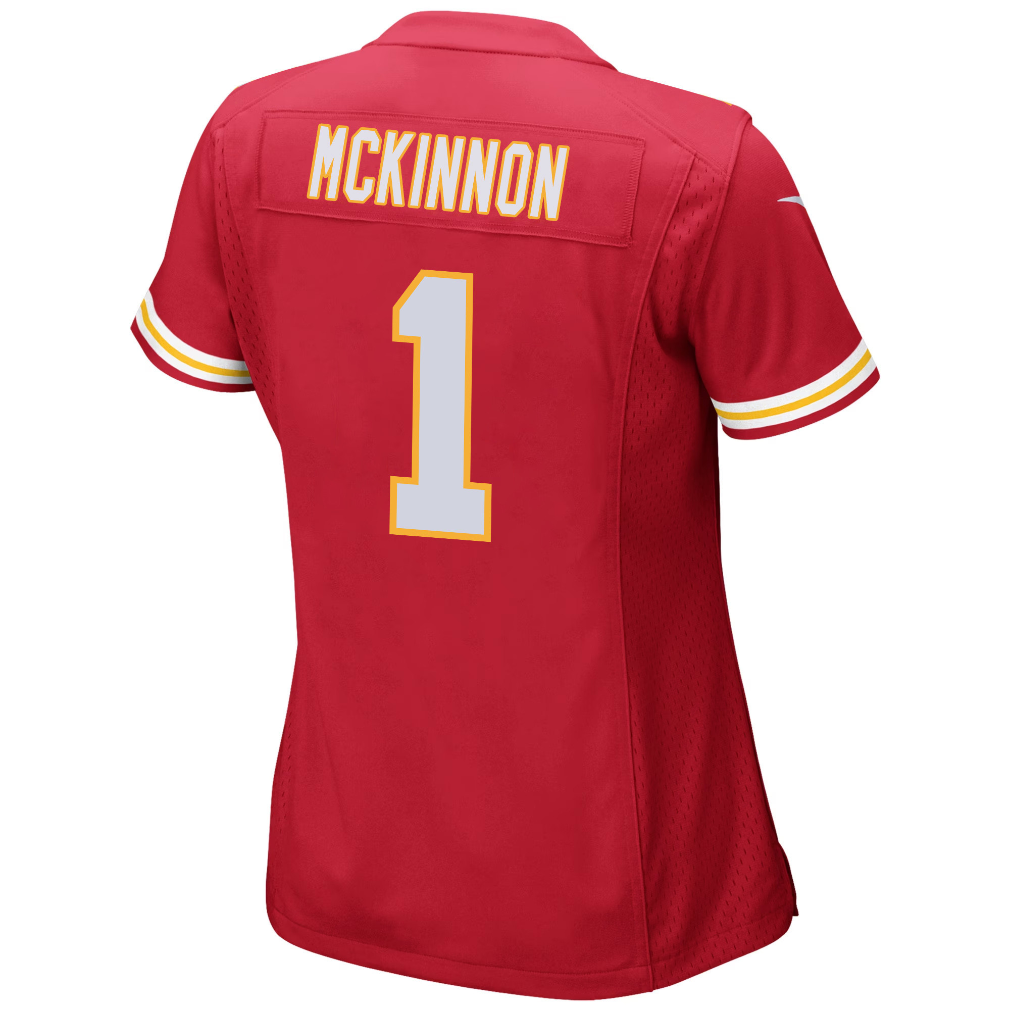 Jerick McKinnon #1 Kansas City Chiefs Super Bowl LVIII Patch Game Jersey - Women's | Red - Image 3