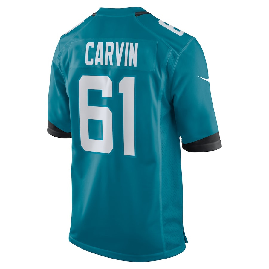 Jerome Carvin #61 Jacksonville Jaguars Game Jersey - Men's | Teal - Image 3