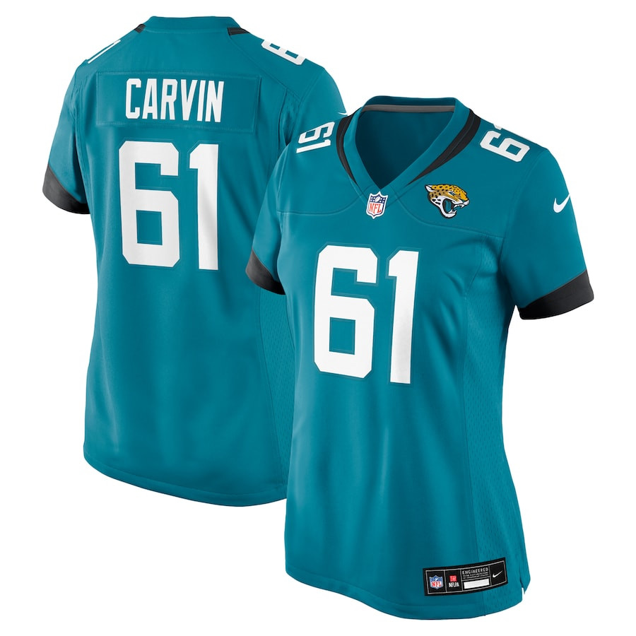 Jerome Carvin #61 Jacksonville Jaguars Game Jersey - Women's | Teal