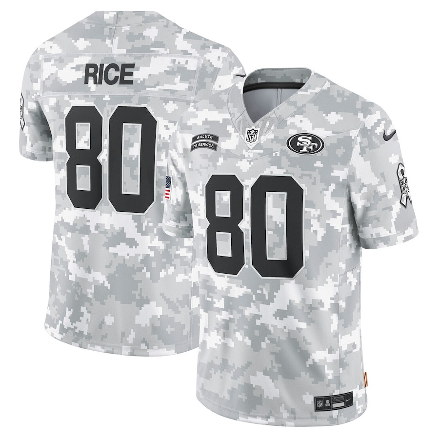 Jerry Rice #80 San Francisco 49ers Salute To Service Limited Jersey - Men's | Arctic Camo