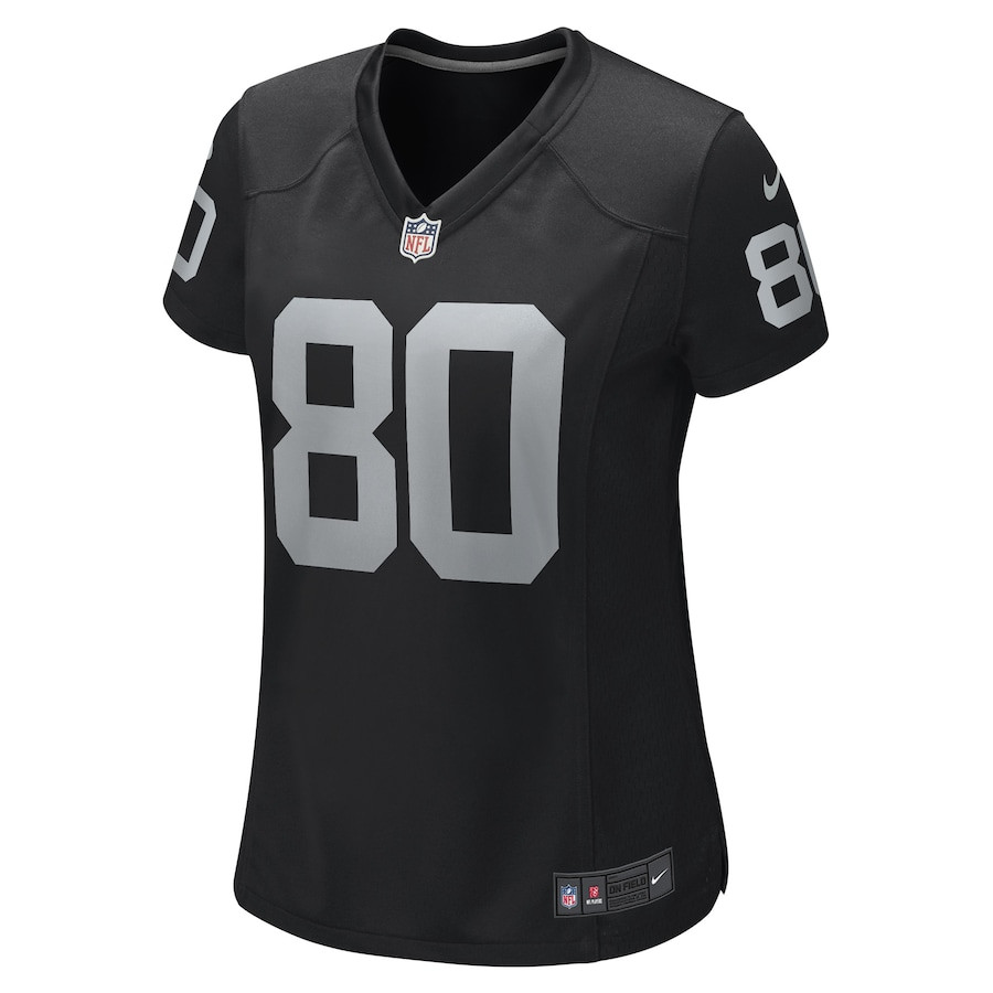 Alternative view of Jesper Horsted #80 Las Vegas Raiders Game Jersey - Women's | Black