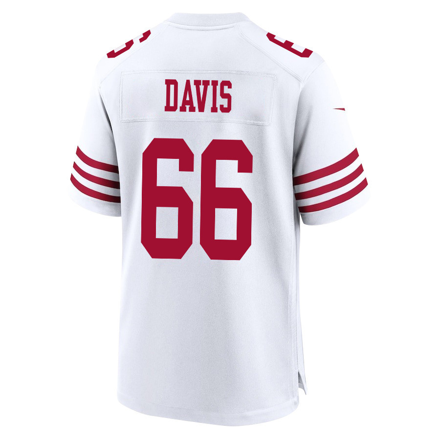 Jesse Davis #66 San Francisco 49ers Game Jersey - Men's | White - Image 3