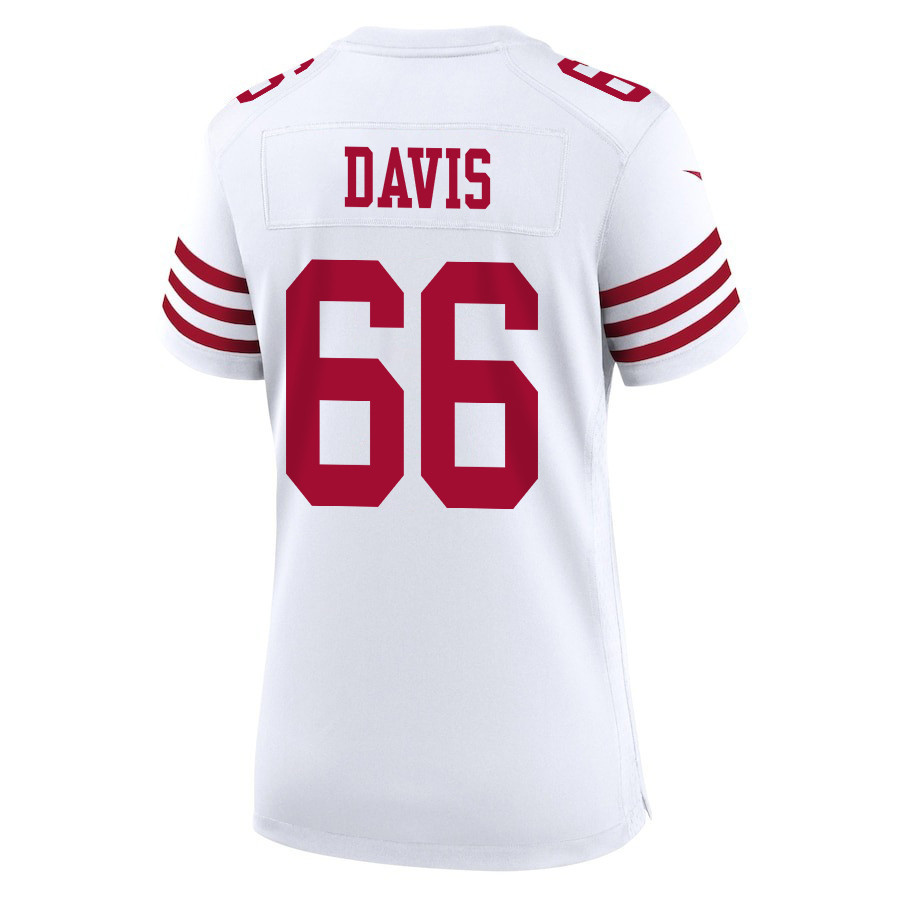 Jesse Davis #66 San Francisco 49ers Super Bowl LVIII Patch Game Jersey - Women's | White - Image 3
