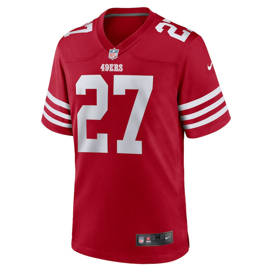 Alternative view of Ji'Ayir Brown #27 San Francisco 49ers Game Jersey - Men's | Scarlet