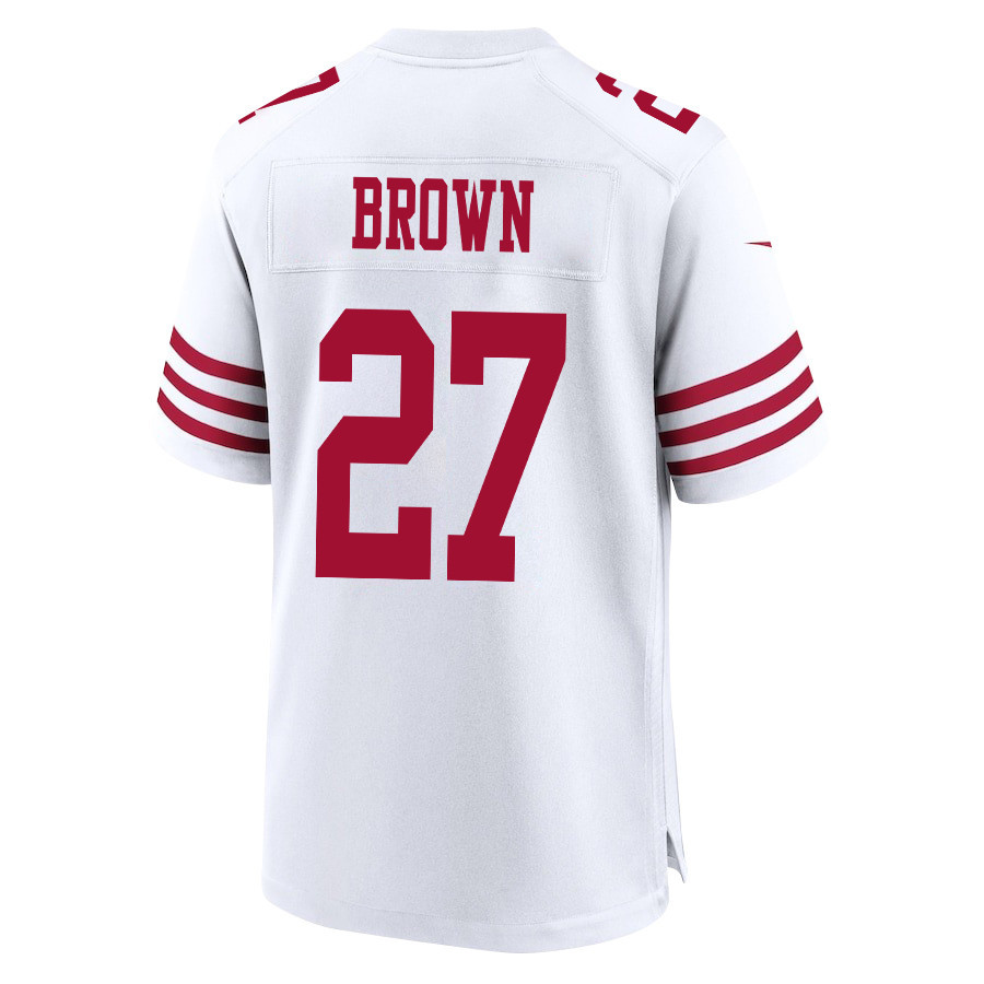 Ji'Ayir Brown #27 San Francisco 49ers Super Bowl LVIII Patch Game Jersey - Men's | White - Image 3