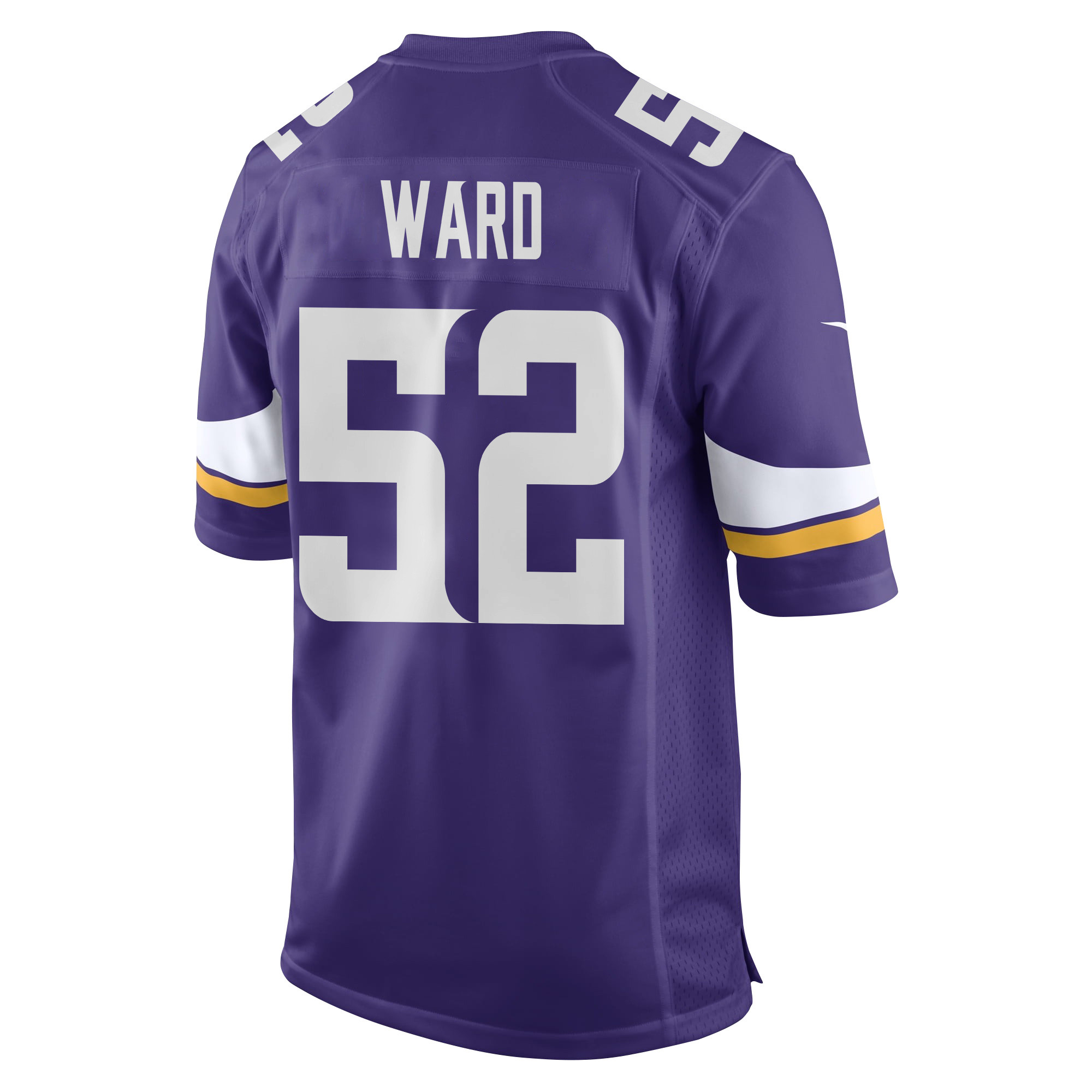 Alternative view of Jihad Ward #52 Minnesota Vikings Super Bowl LIX Game Jersey - Men's | Purple