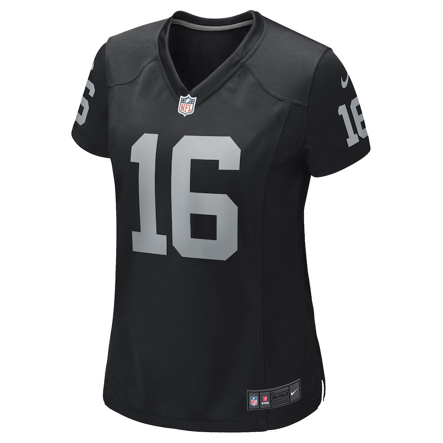 Alternative view of Jim Plunkett #16 Las Vegas Raiders Game Jersey - Women's | Black