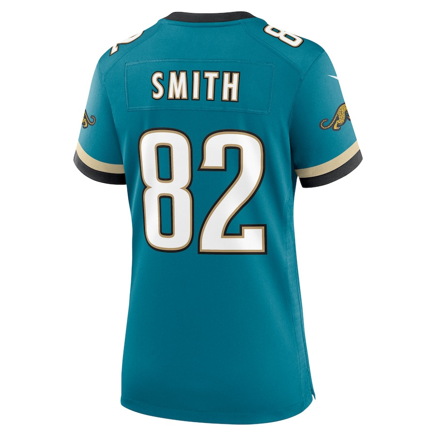Jimmy Smith #82 Jacksonville Jaguars Throwback Game Jersey - Women's | Teal - Image 3