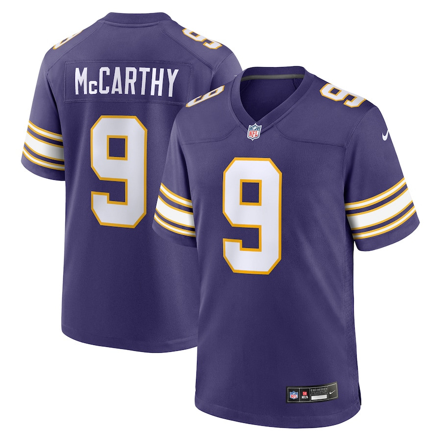 J.J. McCarthy #9 Minnesota Vikings 2nd Alternate Game Jersey - Men's | Purple