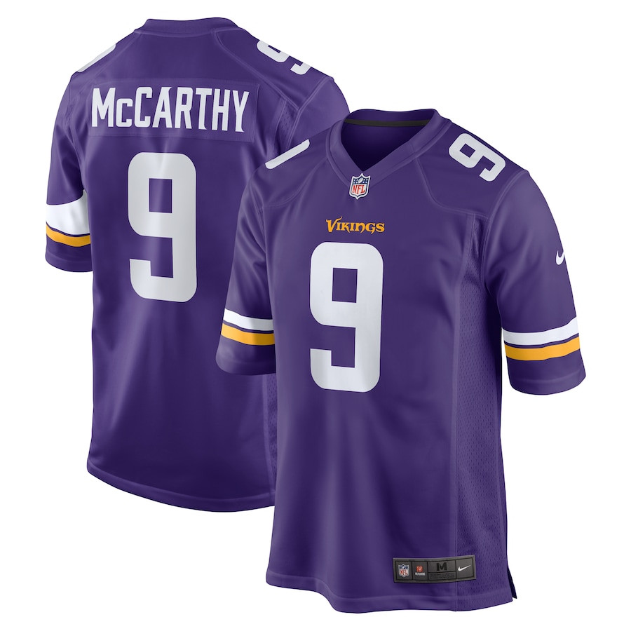 J.J. McCarthy #9 Minnesota Vikings Game Jersey - Men's | Purple