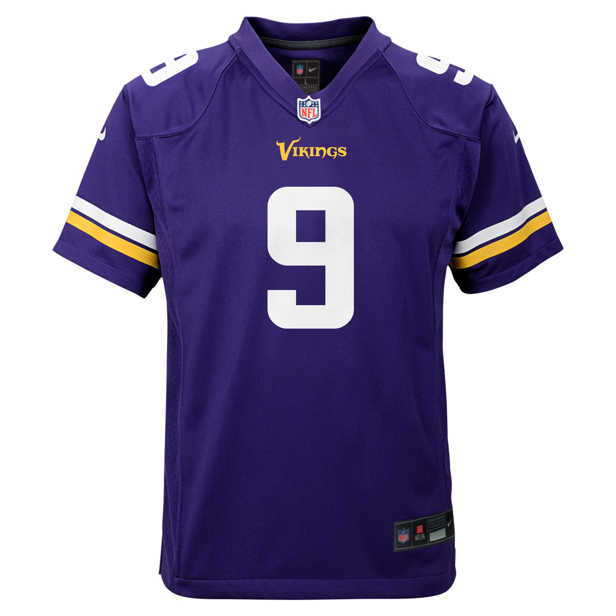 Alternative view of J.J. McCarthy Minnesota Vikings Game Jersey - Youth