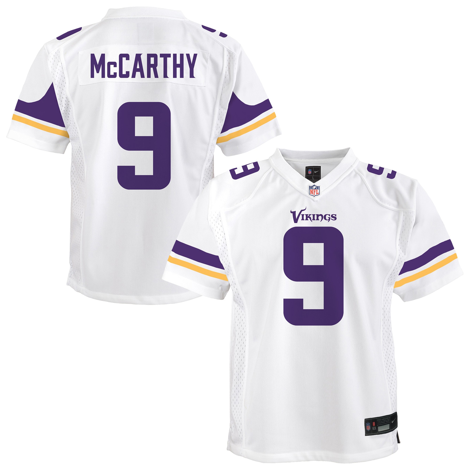 J.J. McCarthy Minnesota Vikings Game Jersey - Youth