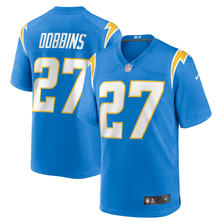 J.K. Dobbins #27 Los Angeles Chargers Game Jersey - Men's | Powder Blue