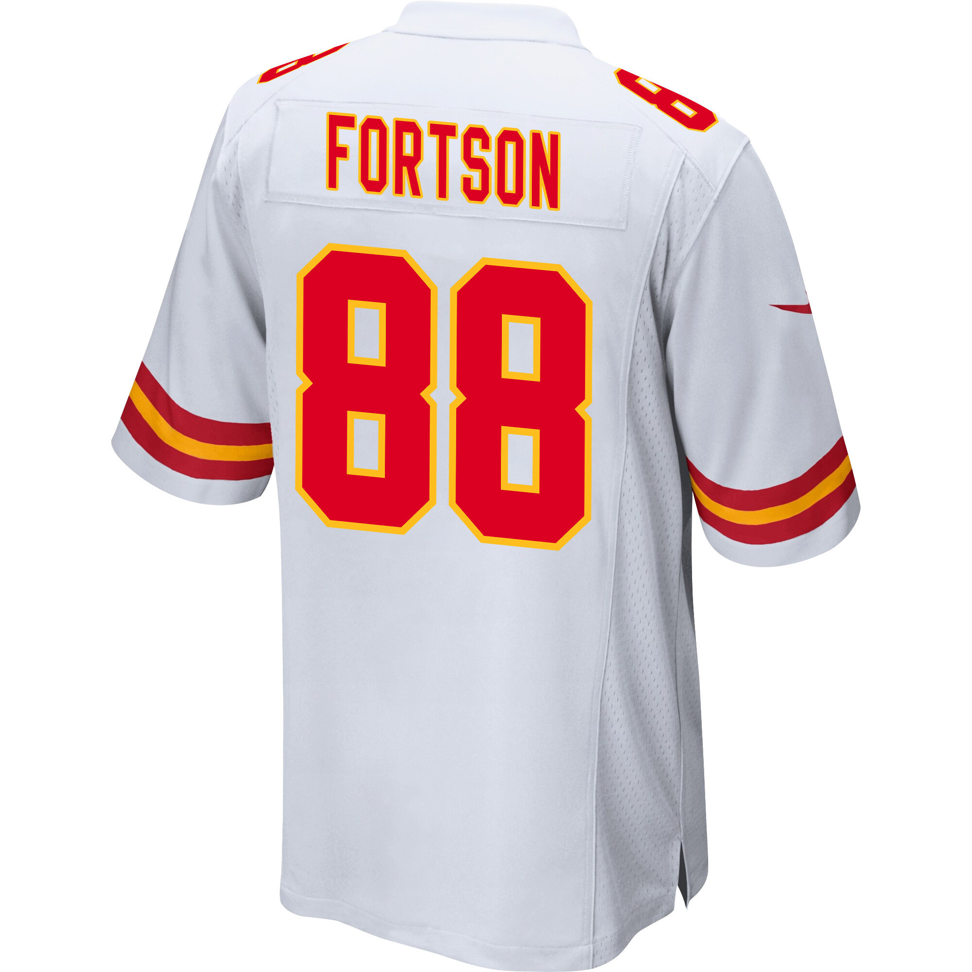 Jody Fortson #88 Kansas City Chiefs Super Bowl LVIII Champions 4 Stars Patch Game Jersey - Men's | White - Image 3