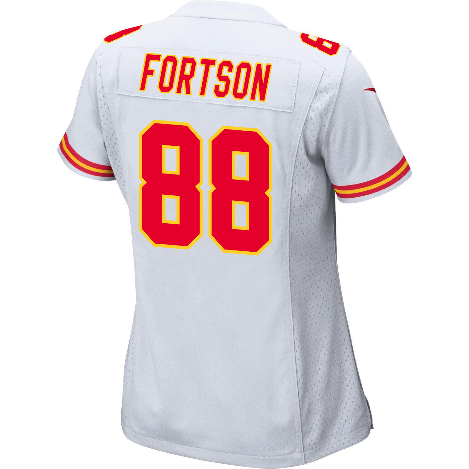 Jody Fortson #88 Kansas City Chiefs Super Bowl LVIII Champions 4 Stars Patch Game Jersey - Women's | White - Image 3