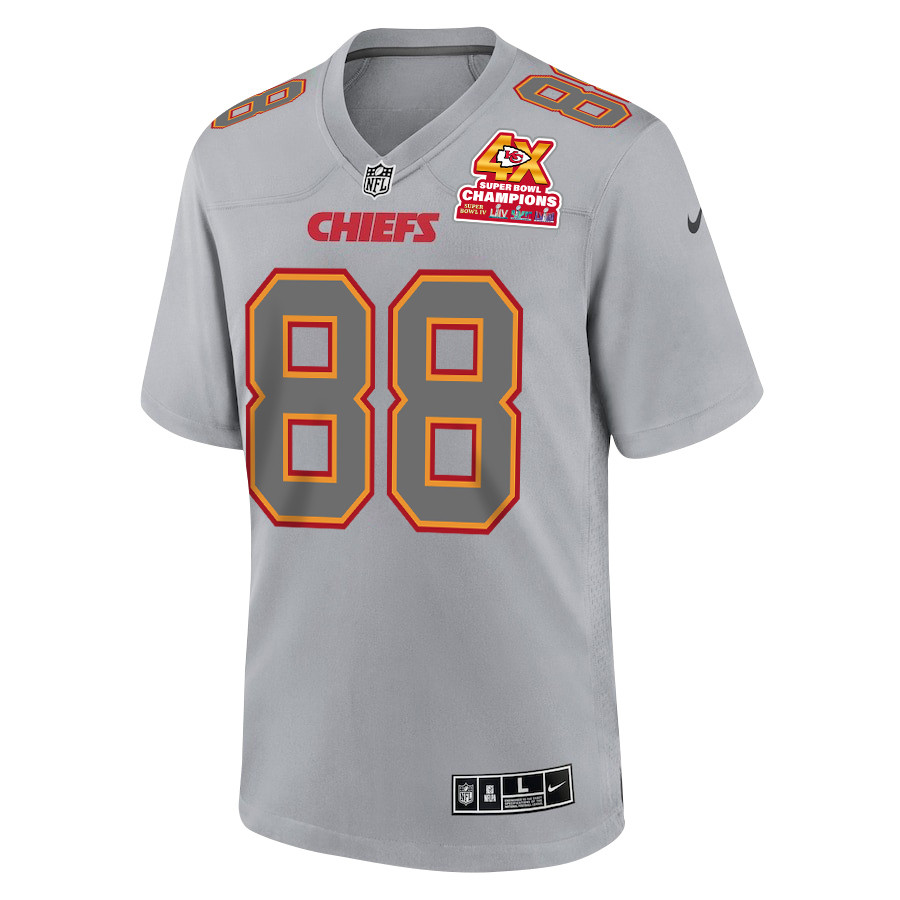 Alternative view of Jody Fortson #88 Kansas City Chiefs Super Bowl LVIII Champions 4X Game Jersey - Men's | Gray