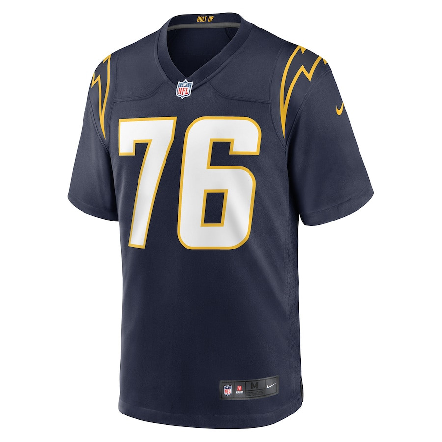 Alternative view of Joe Alt #76 Los Angeles Chargers Game Jersey - Men's | Navy