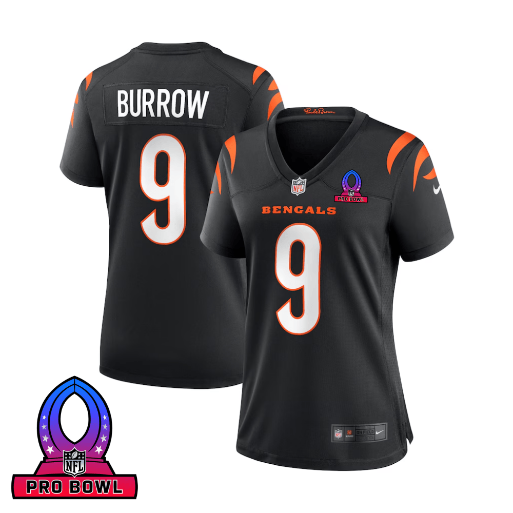 Joe Burrow #9 Cincinnati Bengals Game Jersey - Women's | Black