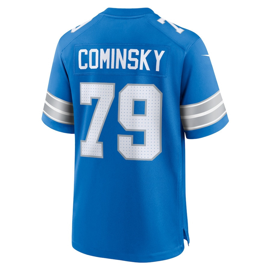 John Cominsky #79 Detroit Lions Super Bowl LIX Game Jersey - Youth | Blue - Image 3