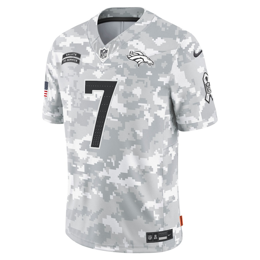 Alternative view of John Elway #7 Denver Broncos Salute To Service Limited Jersey - Men's | Arctic Camo