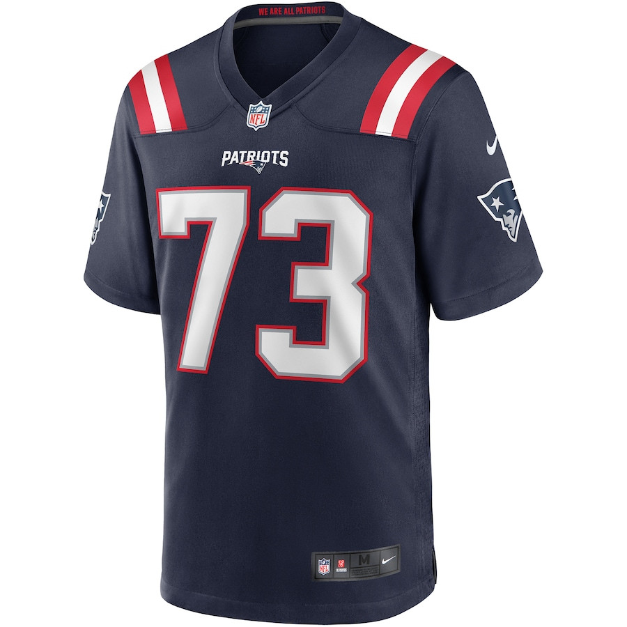 Alternative view of John Hannah #73 New England Patriots Game Jersey - Men's | Navy
