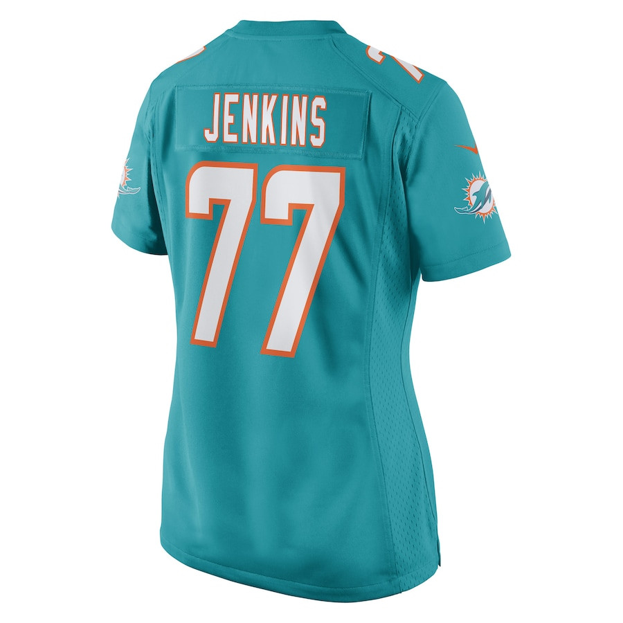 John Jenkins #77 Miami Dolphins Game Jersey - Women's | Aqua - Image 3