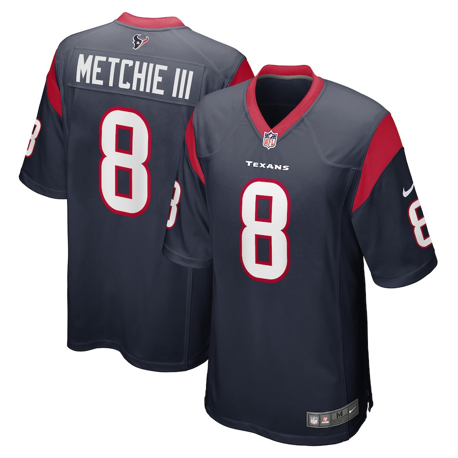 John Metchie III #8 Houston Texans Game Jersey - Men's | Navy