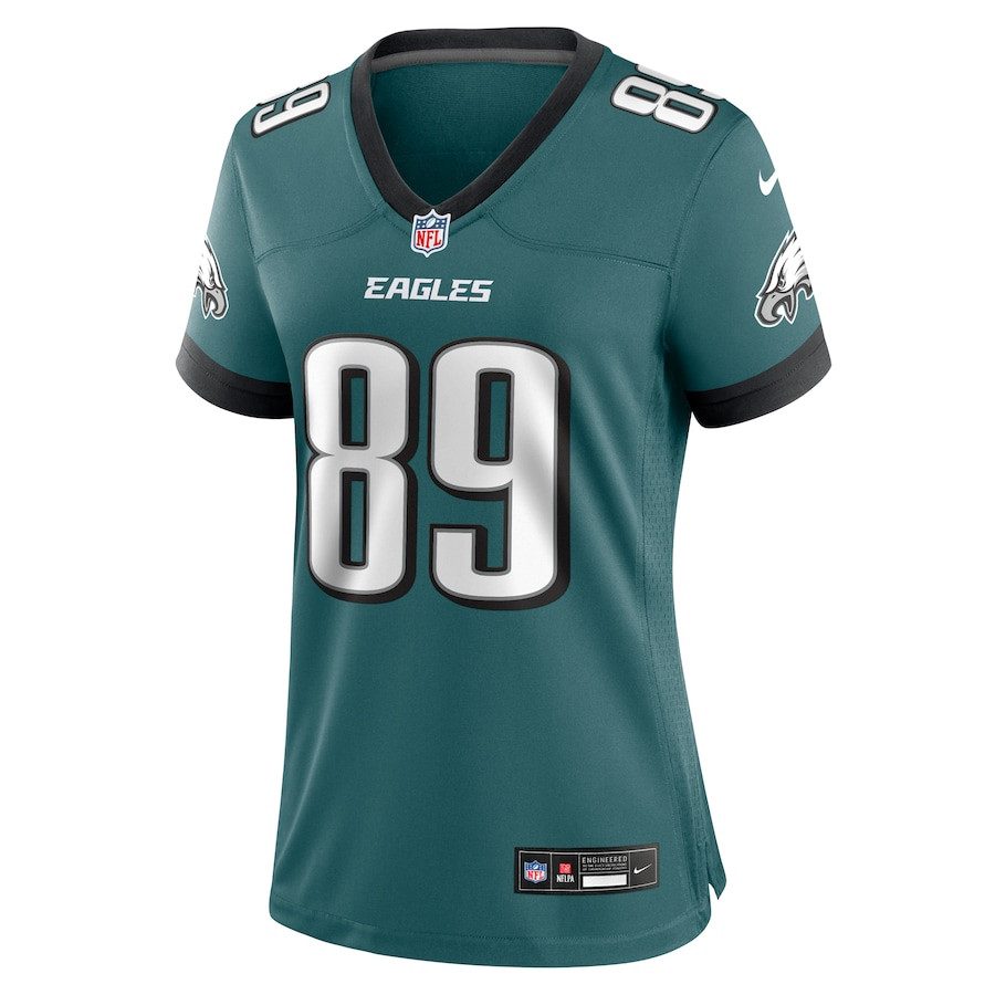 Alternative view of Johnny Wilson #89 Philadelphia Eagles Game Jersey - Women's | Midnight Green