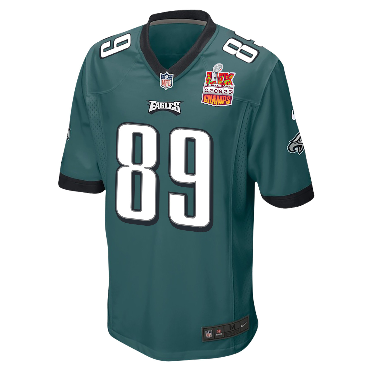 Johnny Wilson #89 Philadelphia Eagles Super Bowl LIX Champions Patch Game Jersey - Men's | Midnight Green - Image 3