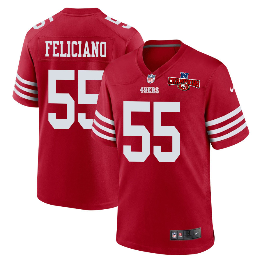 Jon Feliciano #55 San Francisco 49ers Game Jersey - Men's | Scarlet