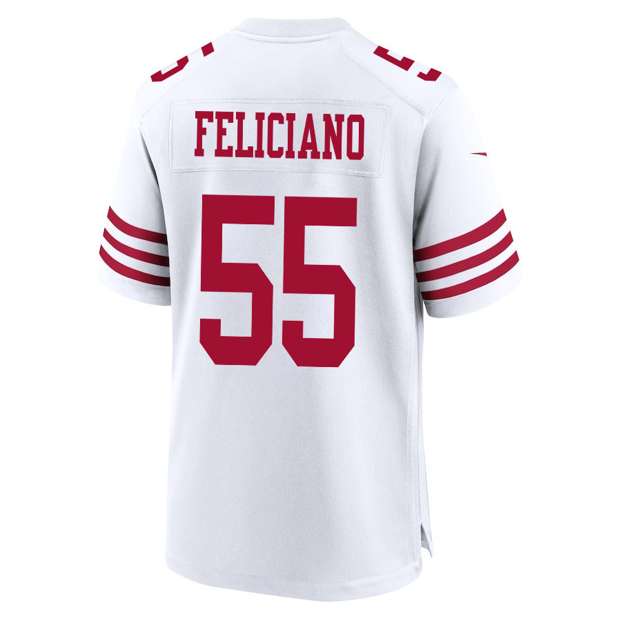 Jon Feliciano #55 San Francisco 49ers Game Jersey - Men's | White - Image 3