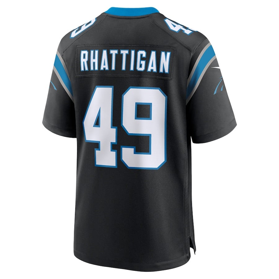 Jon Rhattigan #49 Carolina Panthers Game Jersey - Men's | Black - Image 3