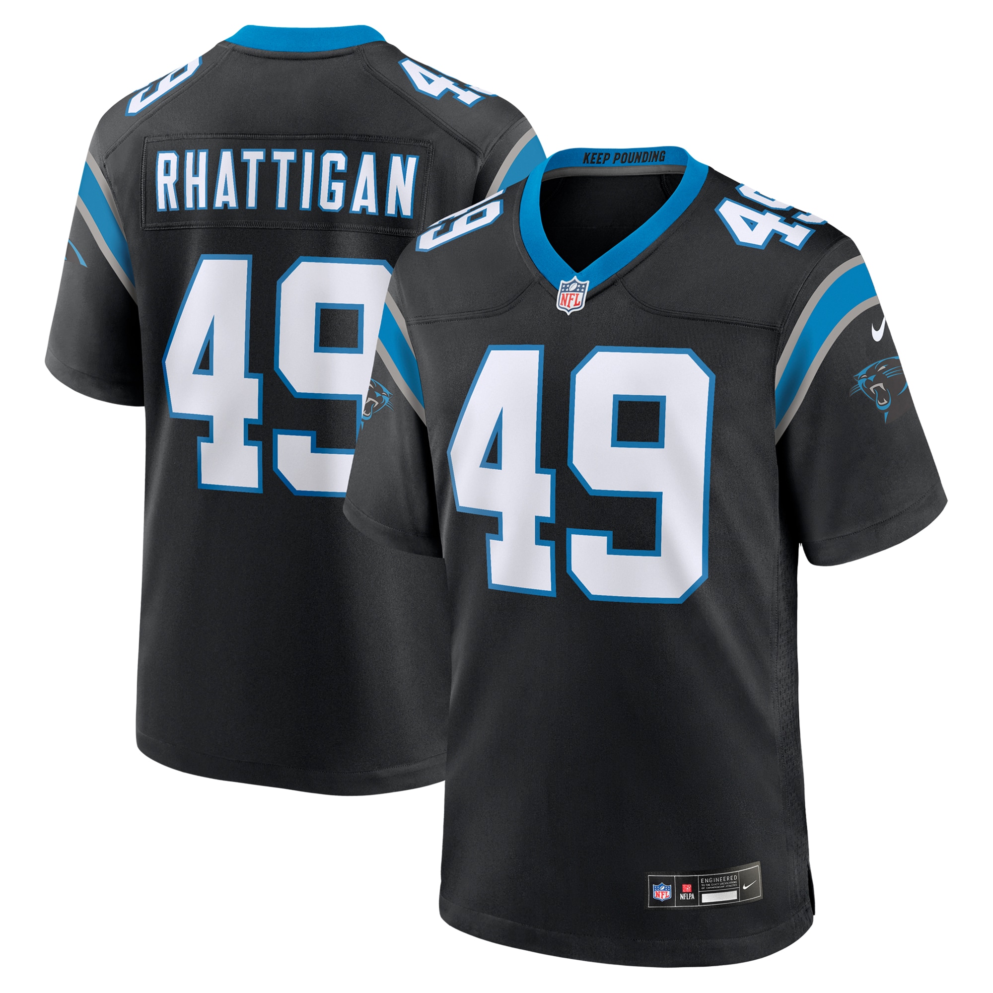 Jon Rhattigan Carolina Panthers Game Jersey - Men's